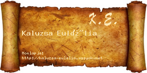Kaluzsa Eulália névjegykártya